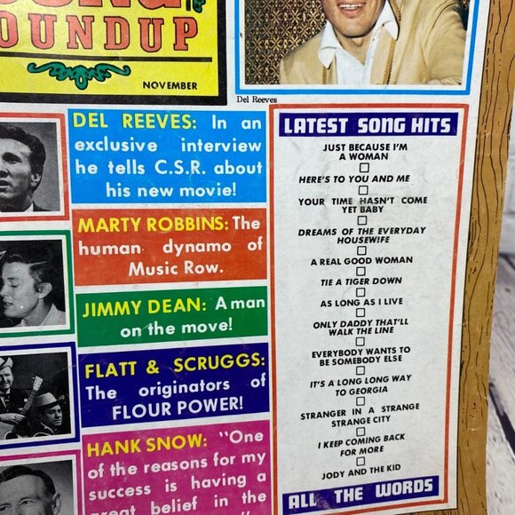 Vintage Country Song Round Up Magazine Nov 1968 - Dell Reeves Marty Robbins - Picture 3 of 6